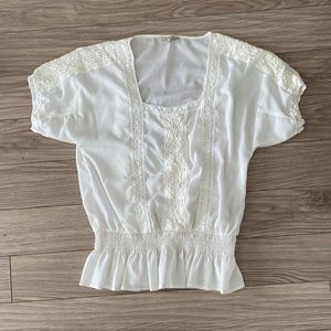 RW&CO. White Blouse with Lace accents